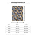 thumbnail image 4 of Throw Blanket for Couch Sofa and Bed, Skull daisy yellow blue Super Soft Plush Throw Blanket, Fuzzy Cuteness Comfy Warm Washable Flannel Blanket & Throws for All Season 80"x60", 4 of 5