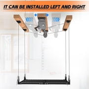 YOHKOH 4x4 FT Overhead Garage Storage Rack – Heavy-Duty Ceiling Lift System with Hand Crank & Secure Lock, Adjustable Storage for Workshop & Basement