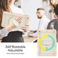 thumbnail image 2 of Case for iPad 6th / 5th Gen (2018 2017) / iPad Air 2 / iPad Pro 9.7 inch with Screen Protector, 360 Rotating Kickstand Hand Strap Shockproof Cover with Shoulder Strap, Cream Rose Gold, 2 of 7
