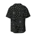 thumbnail image 4 of Goofa Spider Web Black Printed Men's Casual Short-sleeved Shirt,Lightweight Breathable Button-down,Summer Casual men's top,Versatile Fashion shirt-Medium, 4 of 7