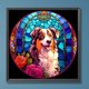 thumbnail image 3 of Pintura de diamante 5D DIY, taladro redondo completo, vidrieras, Kit de decoración para perros, 30x30cm, 3 of 9