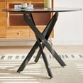 thumbnail image 6 of Lecut Round Dining Table for 4, Mid Century Modern 42" Round Dining Room Table with MDF Tabletop & Cross Metal Legs, Round Coffee Table for Kitchen, Office, Small Spaces, 6 of 6