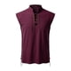 thumbnail image 1 of 2025 Camisa hippie de playa sin mangas para hombre - Mezcla de lino, cuello alto, ligera - Boho veraniego, S-XXL, 1 of 5
