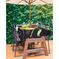 thumbnail image 3 of Outdoor Tablecloth with Umbrella Hole,Farm Lemon Leaves Plaid Black Back Spillproof Waterproof Table Cloth Zippered Table Covers,Summer Fruit Retro Letter Washable Tablecloths for Picnic/Patio, 3 of 6