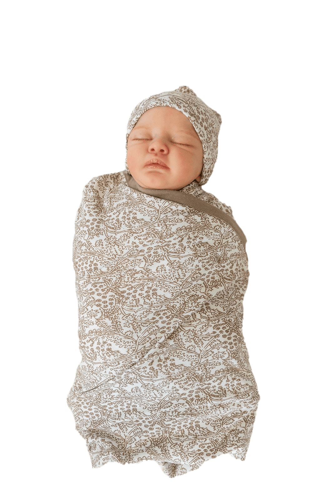 Baby Be Mine Newborn Baby Swaddle Blanket with Matching Knotted Hat