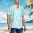 thumbnail image 3 of Rateoe Cute Bunny Pattern Men’s Hawaiian Shirt – Short Sleeve Button-Down Tropical Beach Shirt, Lightweight & Breathable Casual Aloha Shirt with Pocket,Medium, 3 of 7