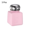 thumbnail image 3 of Uxcell 3pcs Solvent Alcohol Dispensers 100ml(3.4oz) Push Down Liquid Dispenser Pump w Stainless Steel Lid, Pink, 3 of 6