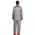 thumbnail image 4 of Elegant Mens Pajamas, Two Piece Set, Soft Satin Feel Sleepwear, 4 of 6
