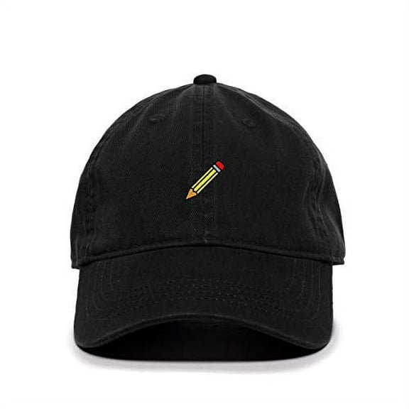 Tech Design Pencil Baseball Cap Embroidered Cotton Adjustable Dad Hat Black