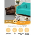 thumbnail image 5 of Turquoise Couch Cover, Modern Pure Turquoise Oversized Sofa Cover Blanket for 3 Cushion Couch, Sectional Sofa Slipcover Furniture Protector for Living Room Bedroom 71''x150'', 5 of 9