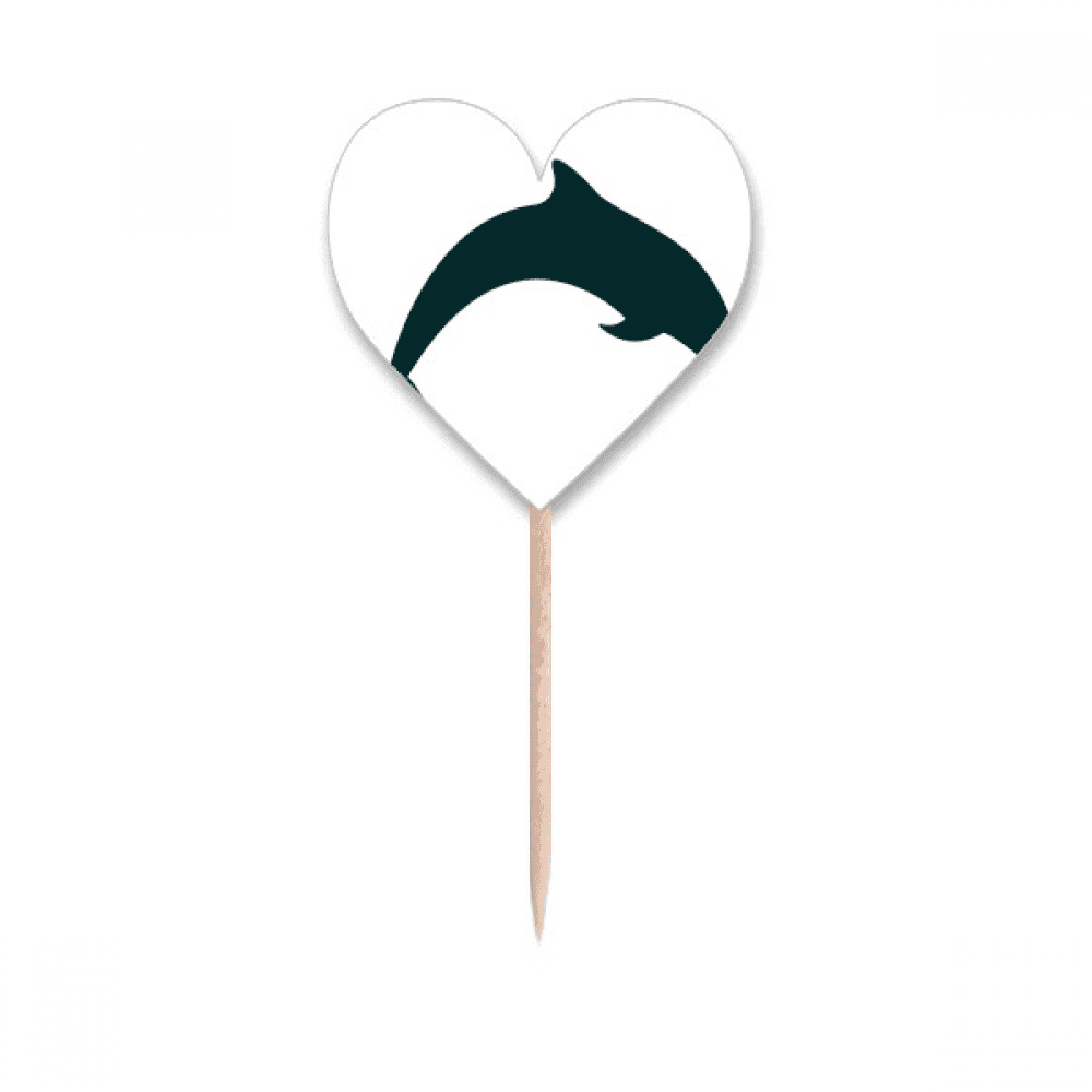 Corazon Docil Blue Ocean dócil saltar Dolphin Etiqueta del corazón de la bandera del ...