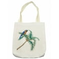 thumbnail image 1 of Parrot Tote Bag, Big Parrot Sitting on Coconut Tree Talkative Character of Exotic Design, Cloth Linen Reusable Bag for Shopping Books Beach and More, 16.5" X 14", Cream, by Ambesonne, 1 of 2