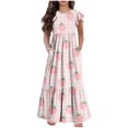 thumbnail image 1 of COM1950s Shorts pour Filles, Robe à Manches Courtes, Mode Été Nouvelles Manches Courtes Col Rond Robe Unie, Robe Bébé Fille, Robe Été Filles, Robe pour Filles, Shorts Bébé Fille, Robe Anniversaire Fille, 1 of 5