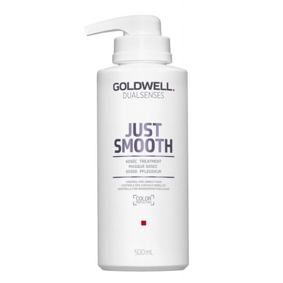 16.9 oz , Goldwell Dualsenses Just Smooth 60Sec Treatment , Hair Beauty Product - Pack of 1 w/ Sleek Pin Comb