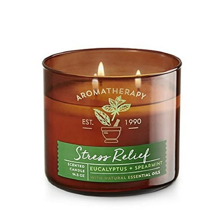bath & body works aromatherapy stress relief, eucalyptus + spearmint scented (Best Bath And Body Works Candle Scents)
