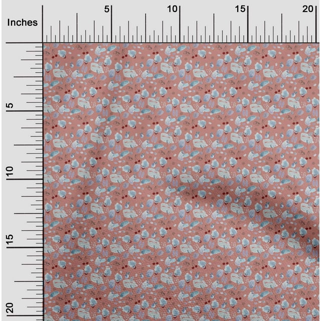 oneOone Silk Tabby Fabric Brush Stroke & Fruits Print Sewing Fabric BTY 42 Inch Wide