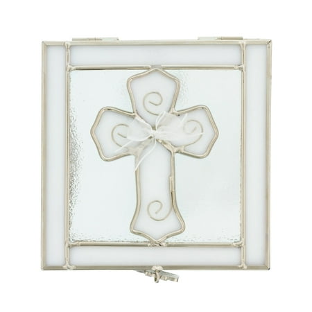 First Communion Glass - Stained Glass First Communion Rosary Box