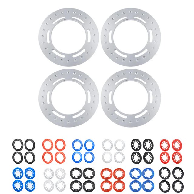 Ruiboury Wheel Rim Outer Ring For SCX6 Aluminum Alloy Crawler Quality Solid Brass 4pcs RC Car Accessories Replacement Parts RC Upgrade Part TYPE8