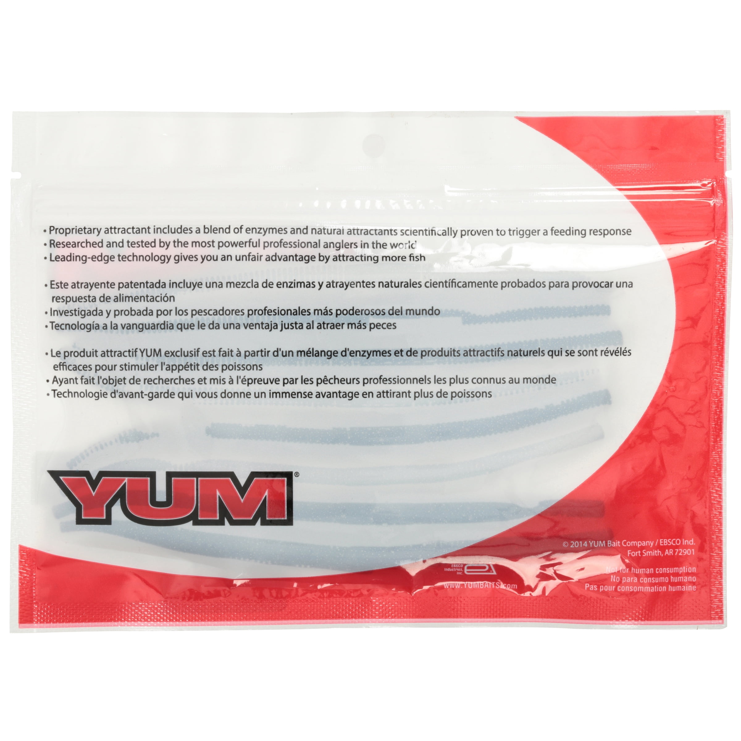 YUM Dinger Soft Plastic Worm 5" Smoke Pearl Laminate 8 Count