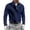 Dark Blue, variant on Men's Shirt Long Sleeve Quarter Button Lapel Collar Print Pullover Loungewear Pink-1 M