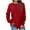 K-Red, variant on Promotion Fall Winter Women Long Sleeves Fashion Casual Shirts Solid Color Round Neck Sweatshirt Crewneck Pullover Tunic Tops