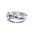 thumbnail image 3 of BERRICLE Sterling Silver Halo Wedding Engagement Rings Heart Shaped Cubic Zirconia CZ Heart Ring Set for Women, Rhodium Plated Size 8, 3 of 8