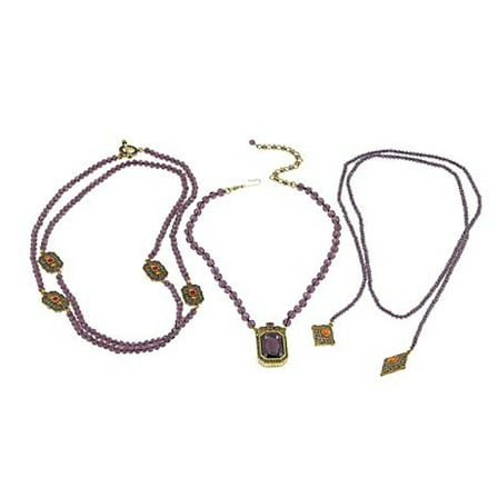 Heidi Daus DECO TRILOGY 3 pc Beaded Necklace Set (Multi Color)