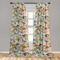 thumbnail image 4 of Ambesonne Vintage Butterfly Curtains, Scripts and Wings, Pair of 28"x84", Champagne Multicolor, 4 of 5
