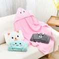 thumbnail image 4 of Toalla de baño gruesa de lana Coral para bebé con sombrero, manta envolvente con forma de Animal para niños, bata de baño infantil absorbente suave, 4 of 5