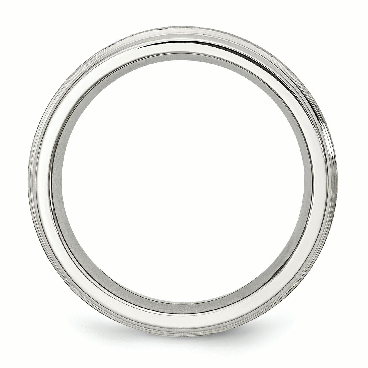 Primal Steel Stainless Steel with Satin Center 6mm Grooved Edge Band