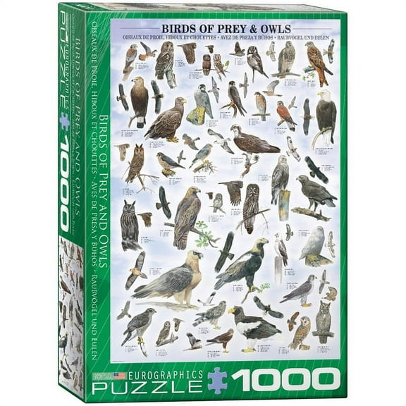 Eurographicspuzzles - Birds of Prey & Owls - Jigsaw Puzzle - 1000 Pieces