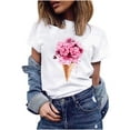 thumbnail image 3 of Puntoco mujeres bicicleta amor camiseta verano Casual tops coreano Harajuku estilo gráfico tops Puntoco Puntoco-2906, 3 of 9