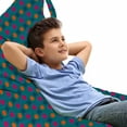 thumbnail image 1 of Abstract Lounger Chair Bag, Illustration of Repetitive Polka Dots Simplistic Retro Inspirations, High Capacity Storage with Handle Container, Lounger Size, Petrol Blue and Magenta, by Ambesonne, 1 of 5