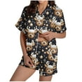thumbnail image 6 of Censtreet Christmas Pajama Sets for Women 2 Piece Soft Button Down Pj Sets Sleepwear Short Sleeve Loungewear Shorts, 6 of 9