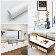 Thick White Contact Paper Matte White Wallpaper 16x198 Waterproof Peel and Stick Wallpaper Decorative Self-Adhesive Vinyl Film Wrap Contact Paper for Walls Furniture Countertop