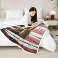 thumbnail image 7 of Sherpa American Flag Fleece Blanket for Bed, Sofa, Couch - Boxing Game Theme, Warm & Fuzzy - 40"x50", 7 of 7