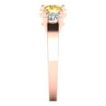 thumbnail image 3 of 1.5 ctw 3 Stone Anniversary Ring for Women | Round Cut Simulated Yellow Diamond | Hyperallergenic Solid 18K Rose Gold, 3 of 5