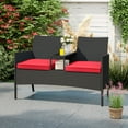thumbnail image 4 of Gymax Causeuse de Patio avec Table Intégrée Coussins Doux et Dessus de Table en Verre Trempé Extérieur, 4 of 10