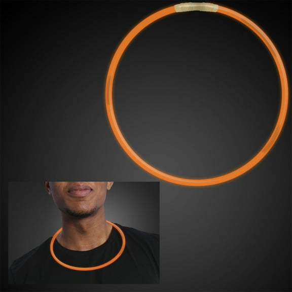 22 inch ORANGE Glow Stick Necklaces (Set of 50)