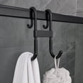 thumbnail image 3 of 2 Pack Shower Door Hooks,304 Stainless Steel Over Door Hooks,Towel Hooks for Bathroom Frameless Glass Shower Door 0.47"(12mm),Drilling-Free Hanger Shower Hooks, 3 of 8