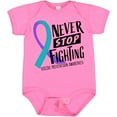 thumbnail image 3 of Inktastic Never Stop Fighting Suicide Prevention Awareness Ribbon Boys or Girls Baby Bodysuit, 3 of 5