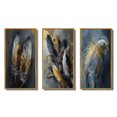 thumbnail image 2 of Designart "Boho Chic Feathers Gold III" Glam Feather Framed Wall Art Set Of 3 - Gold Glam Feather Frame Canvas Set For Living Room Decor, 2 of 6