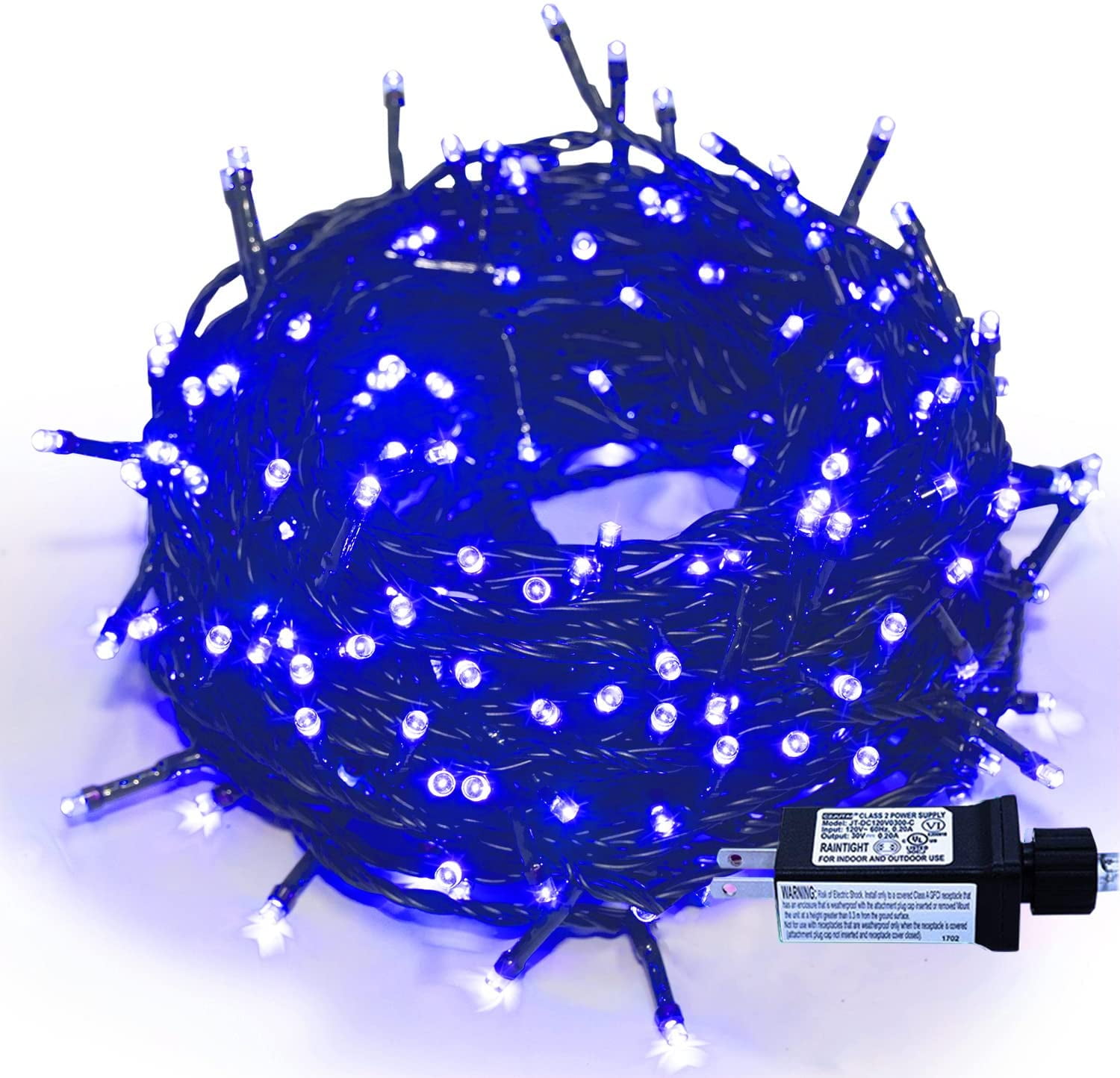Christmas String Lights Blue 320 LEDs 35m/115ft 8 Modes EndtoEnd Plug in Outdoor Waterproof