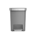 thumbnail image 2 of Simplehuman Poubelle de Cuisine Rectangulaire en Plastique de 50 Litres / 13 Gallons avec Poche pour Doublure, Gris, 2 of 8