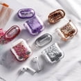 thumbnail image 4 of Funda para AirPods Protección completa Rosa Glitter Sparkle Quicksand Cascada Transparente Moda Mujer Funda protectora Funda portátil con llavero para AirPods 2/1 Auriculares Estuche de carga - Dorado-Dorado- Sailing  Electrónica, 4 of 4