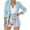 Sky Blue, variant on Lovskoo 3 Piece Blazer Sets for Women Open Front Button Blazer + Shorts with Belt Business Suit Sets Fall Outfits Sky Blue