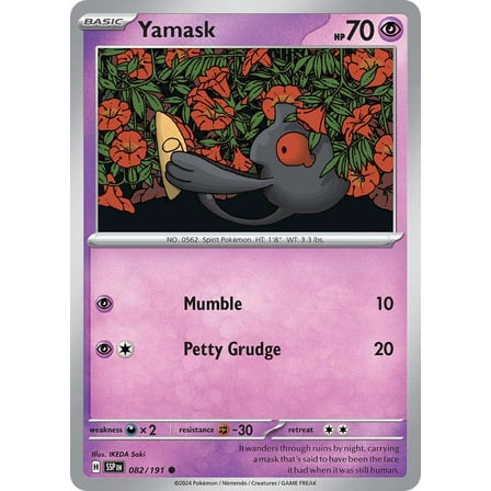 Pokemon Surging Sparks Common Yamask #82