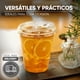 thumbnail image 4 of Berry Bloom 50 Vasos Desechables De Plástico Con Tapa Tipo Boquilla De 12oz (355 ml) Transparentes Resistentes Vasos Perfectos Para Llevar Bebidas Frías, 4 of 7