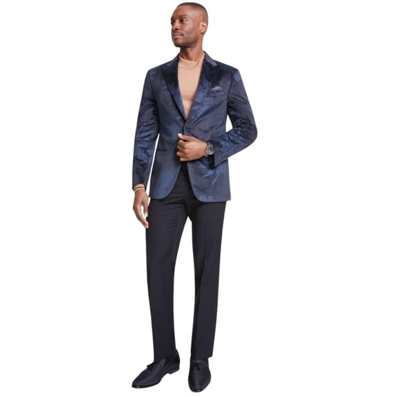 Tallia Mens Slim fit Sport Coat Blazer 40 R Black Floral