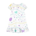 thumbnail image 4 of IFNWSV Girls Summer Dresses Solid Color Short Puff Sleeve Ruffled Hem Casual Breathable Polyester Sleeping Dress Multicolor 10-11 Years, 4 of 7